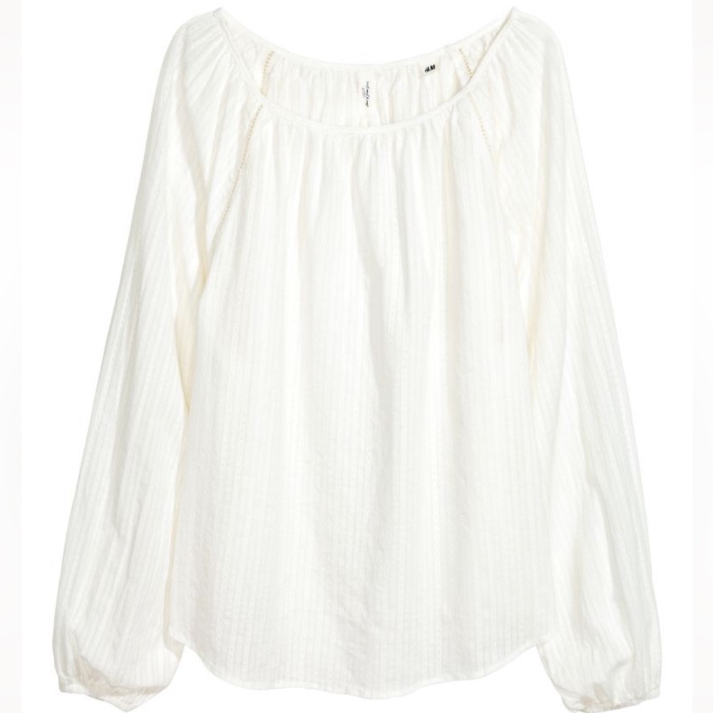 H&M Cotton Long Sleeve Blouse Size 14
